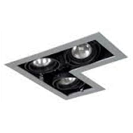 Jesco 3 - Light Double Gimbal L-Corner Recessed Line Voltage Fixture. MGP20-3LSB